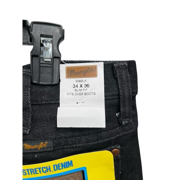 NWT Wrangler Jeans Cowboy Cut Slim Fit Heavyweight Stretch 938 Black 34 X 30 - Picture 7 of 11